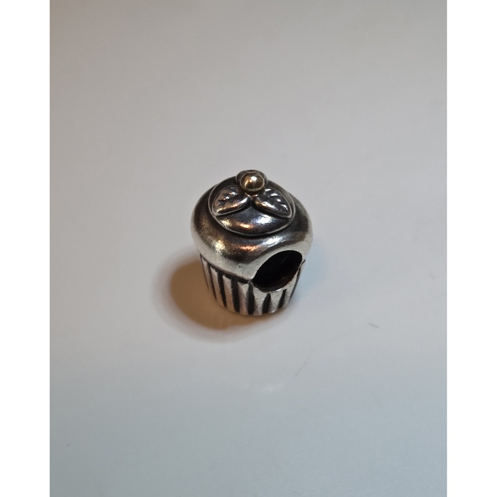 Pandora Moments Cupcake Sterling Silver and 14K Gold Charm S925 ALE